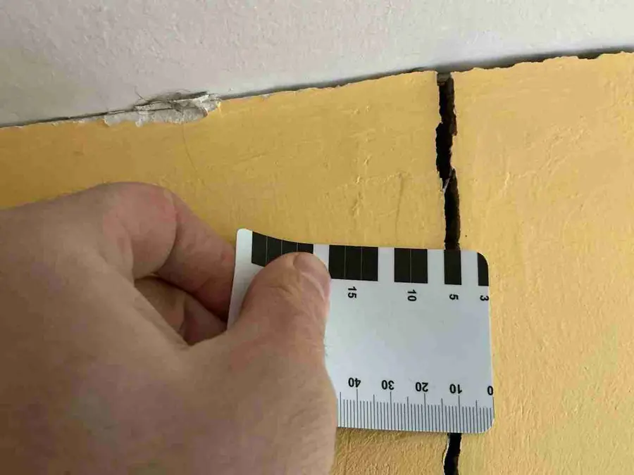 Structural wall separation assessed by engineer in Coventry